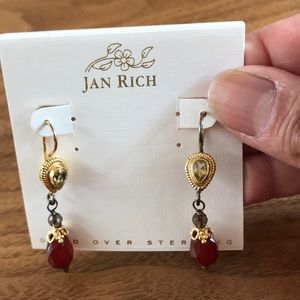 Jan Rich Silver Drop gemstone earrings.